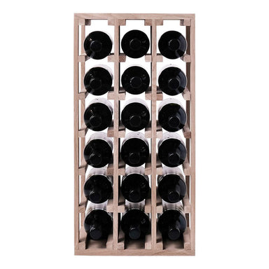 Caverack Modular Wine Rack System in Oak - 15 Bottles - HALF ALDA front and stocked view