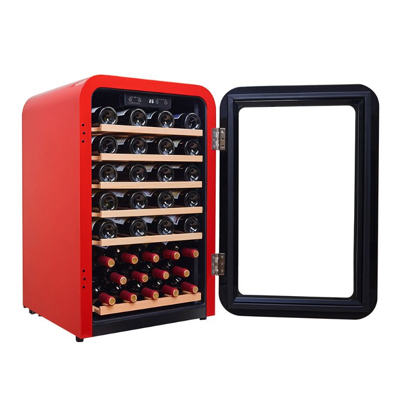Cavecool Retro Apatite Wine Fridge - 49 bottles - Single zone - Red