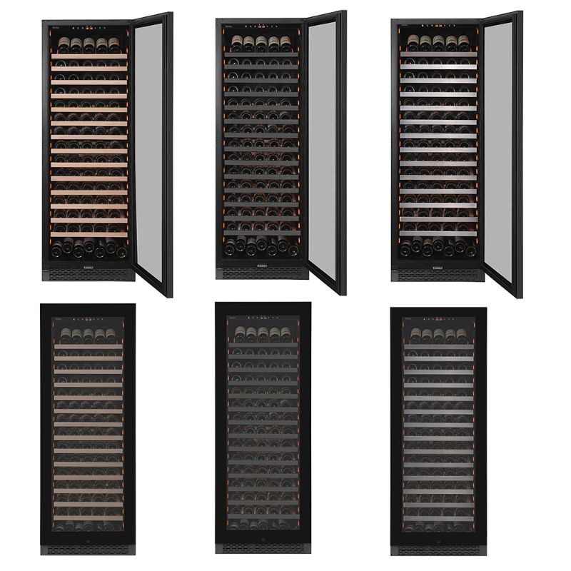 Pevino Majestic 159 bottles Wine Fridge - 1 zone - Black glass front