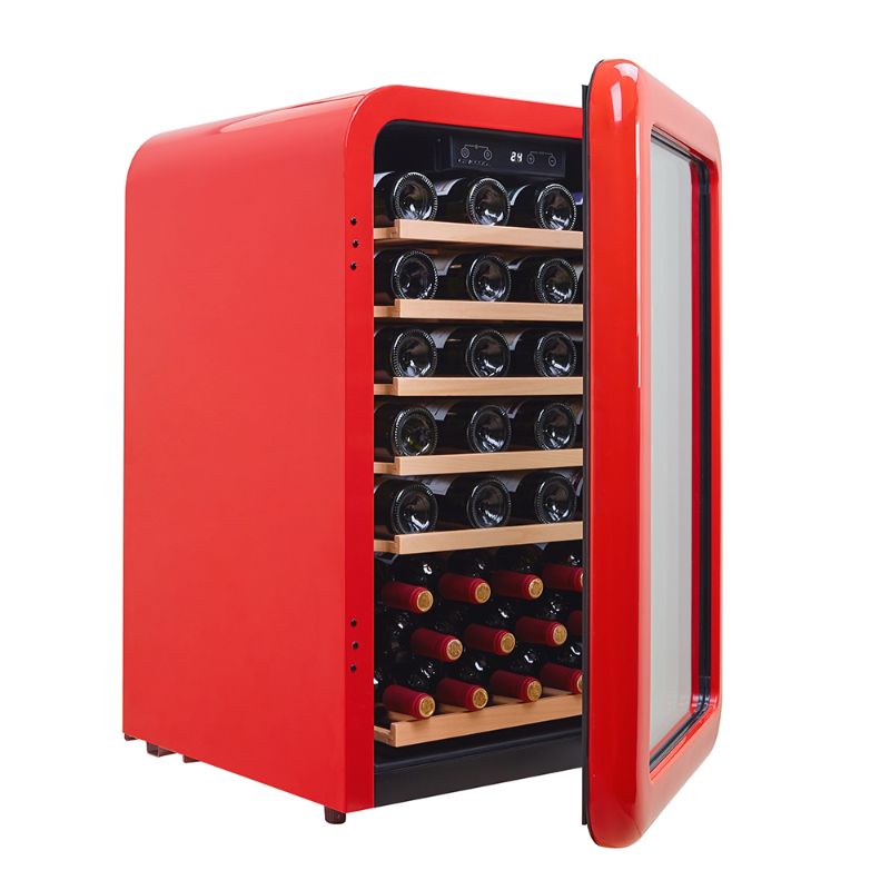 Cavecool Retro Apatite Wine Fridge - 49 bottles - Single zone - Red