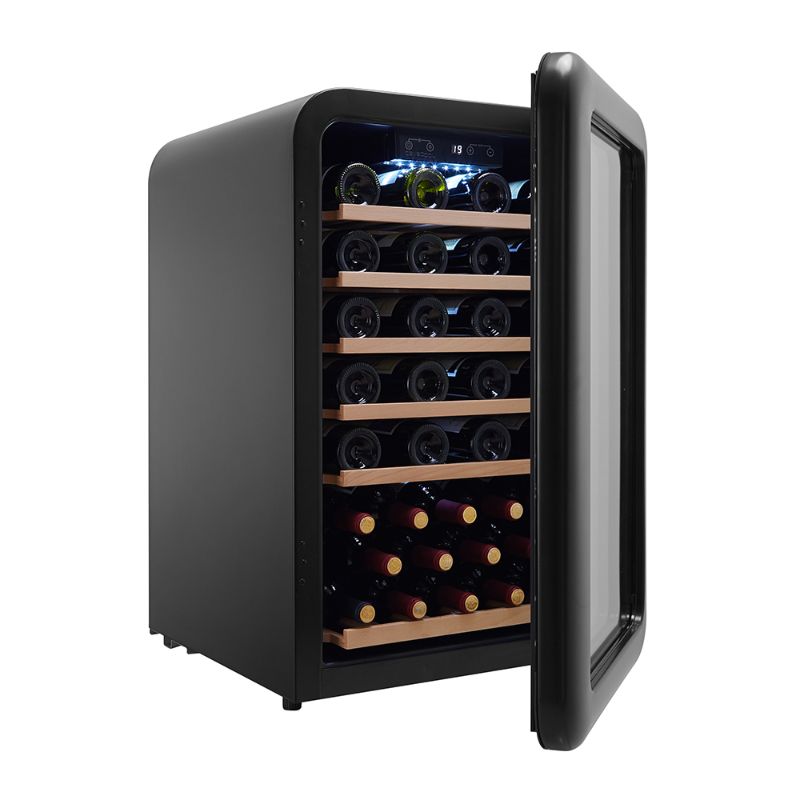 Cavecool Retro Apatite Wine Fridge - 49 bottles - Single zone - Black