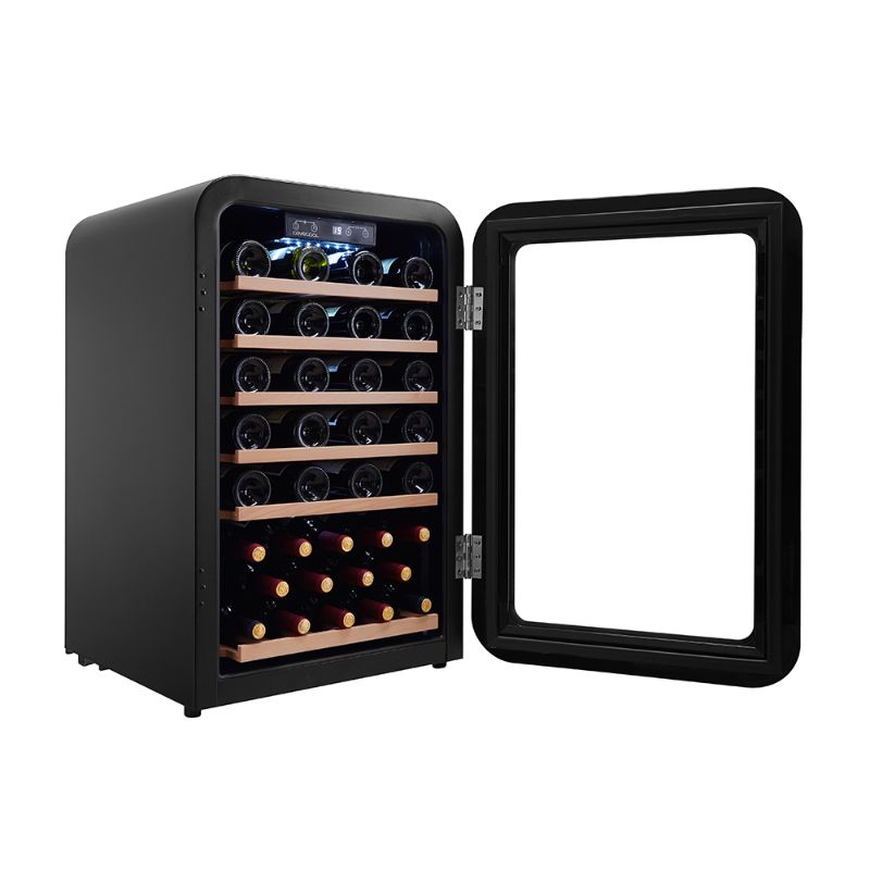 Cavecool Retro Apatite Wine Fridge - 49 bottles - Single zone - Black
