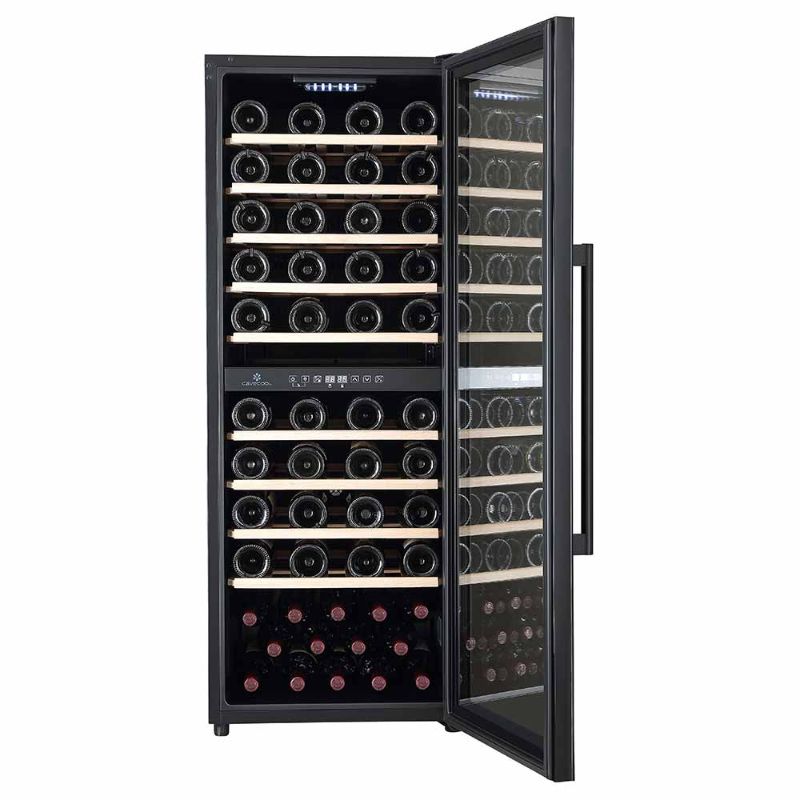 Cavecool Raw Zircon Wine Fridge - 77 bottles - 2 zones - Black