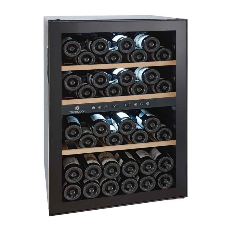 Cavecool Chill Topaz Wine Fridge - 62 bottles - Dual zone - Black
