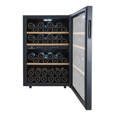 Cavecool Chill Topaz Wine Fridge - 62 bottles - Dual zone - Black