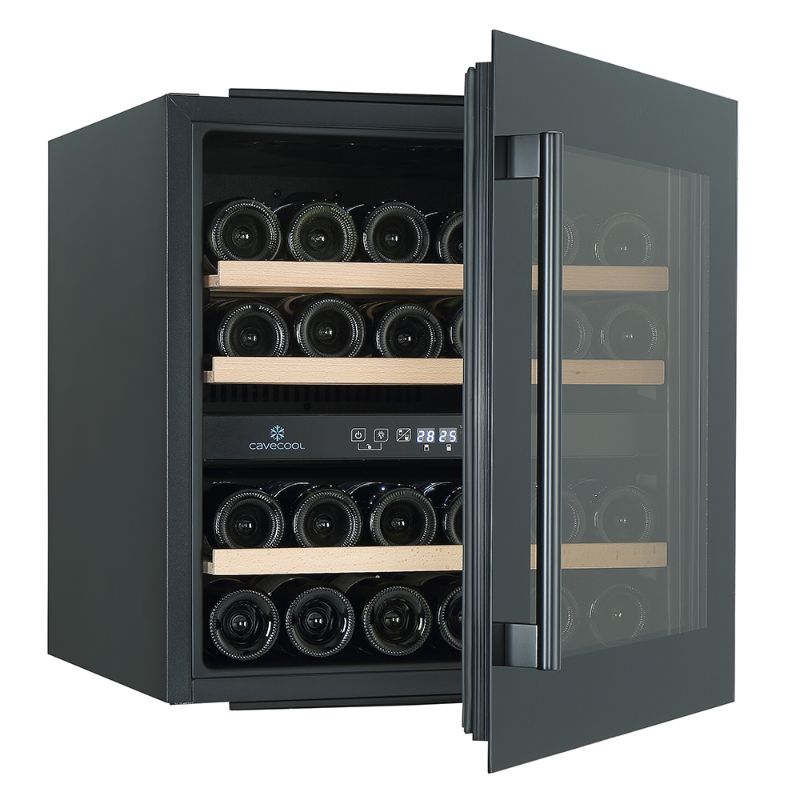Cavecool Morion Dravite Wine Fridge - 36 bottles - 2 zones - Black - Integrated