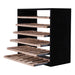 Caverack Modular Wine Rack LEO with Six Sliding Shelves in Oak and Black S8BLACK side view with shelves extended