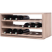 Caverack Modular Wine Rack - Half Leo - 3 Sliding Shelves - Oak - Front Angled Image