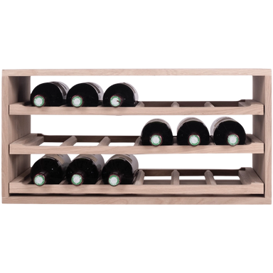 Caverack Modular Wine Rack - Half Leo - 3 Sliding Shelves - Oak - Front Image