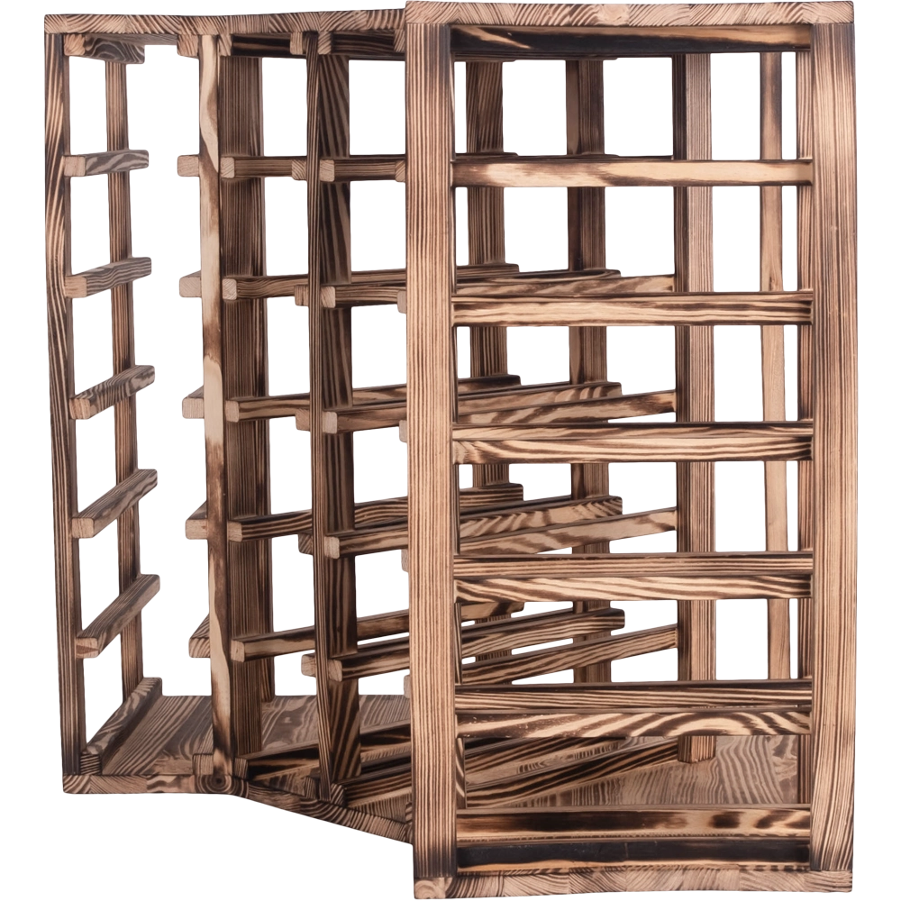 Caverack Modular Wine Racks - CORNER - Burnt Pine S9BPINE 24 Bottles Side Image