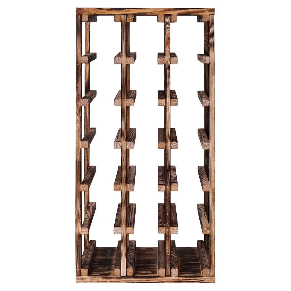 Caverack Modular Wine Racks - HALF ALDA - Burnt Pine - S11BPINE Display Front Image displaying empty wine rack