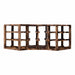 Caverack Modular Wine Rack Half Corner S14BPINE in Burnt Pine Front Image with no bottles to fully show the unit
