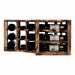 Caverack Modular Wine Rack Half Corner S14BPINE in Burnt Pine side Display image containing 12 bottles of wine from the side