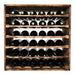 Caverack Modular Wine Rack - LEO module in Burnt Pine S8BPINE with six sliding shelves front view with each shelf displaying six bottles each