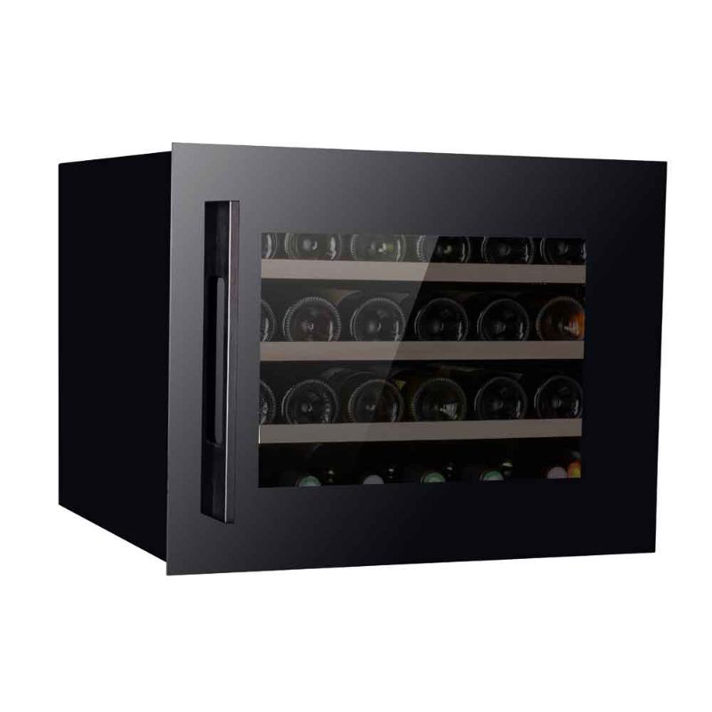 Pevino Majestic 24 bottles Wine Fridge - Single zone - Black glass front - Integrated