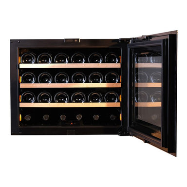 Pevino Majestic Push Open 24 bottles Wine Fridge - Single zone - Black glass front - Integrated