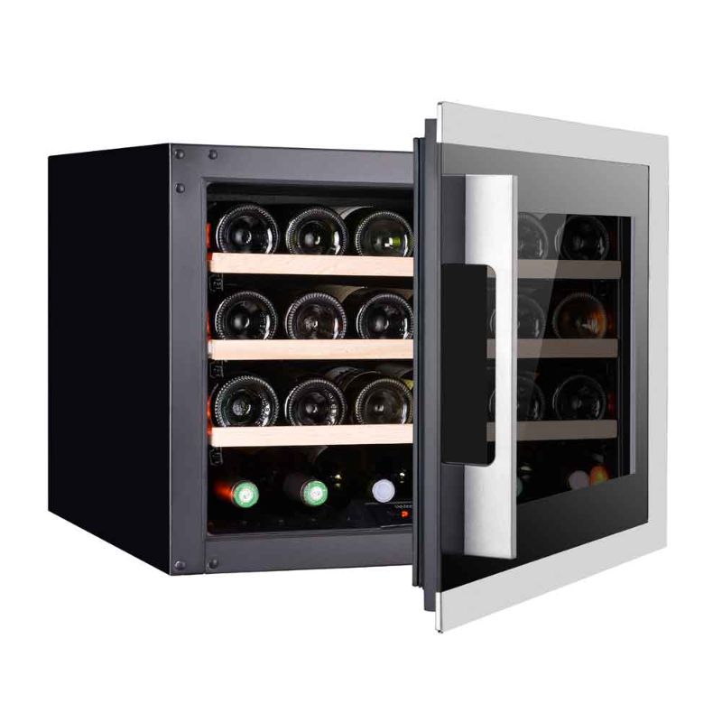 Pevino Majestic 24 bottles Wine Fridge - Single zone - Black/stainless steel - Integrated