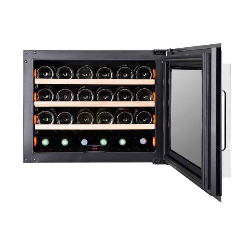 Pevino Majestic 24 bottles Wine Fridge - Single zone - Black/stainless steel - Integrated