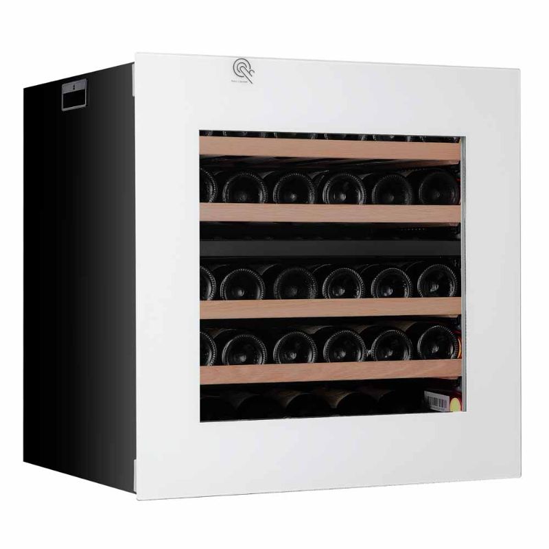 Pevino Majestic 30 bottles Wine Fridge - push open - 2 zones - white - Integrated
