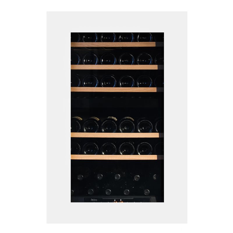 Pevino Majestic Push Open 42 bottles Wine Fridge - Dual zone - White glass front - Integrated