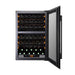 Pevino Majestic 42 bottles Wine Fridge - Dual zone - Black glass front - Integrated