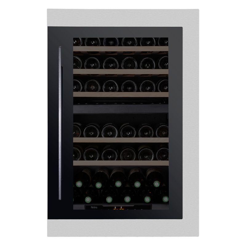 Pevino Majestic 42 bottles Wine Fridge - Dual zone - Black/stainless steel front - Integrated