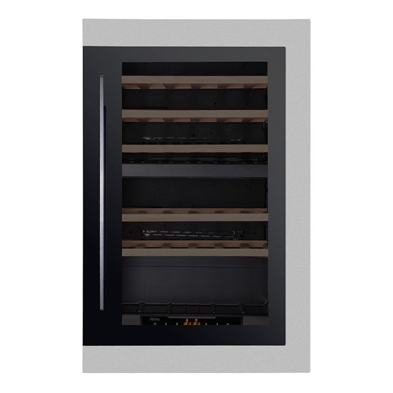 Pevino Majestic 42 bottles Wine Fridge - Dual zone - Black/stainless steel front - Integrated