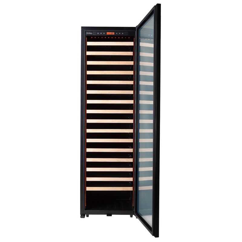 Pevino MS Noble 161 bottles Wine Fridge - Metal shelves with wood front - 1 zone - black