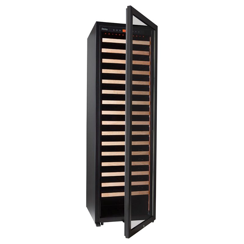 Pevino MS Noble 161 bottles Wine Fridge - Metal shelves with wood front - 1 zone - black