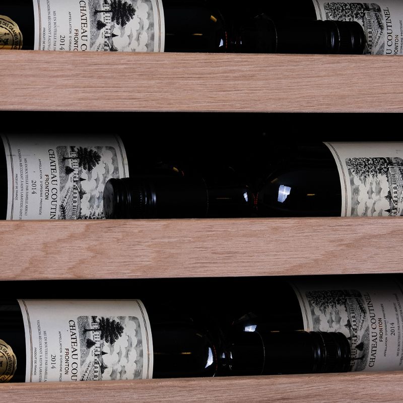 Pevino MS Noble 161 bottles Wine Fridge - Metal shelves with wood front - 1 zone - black