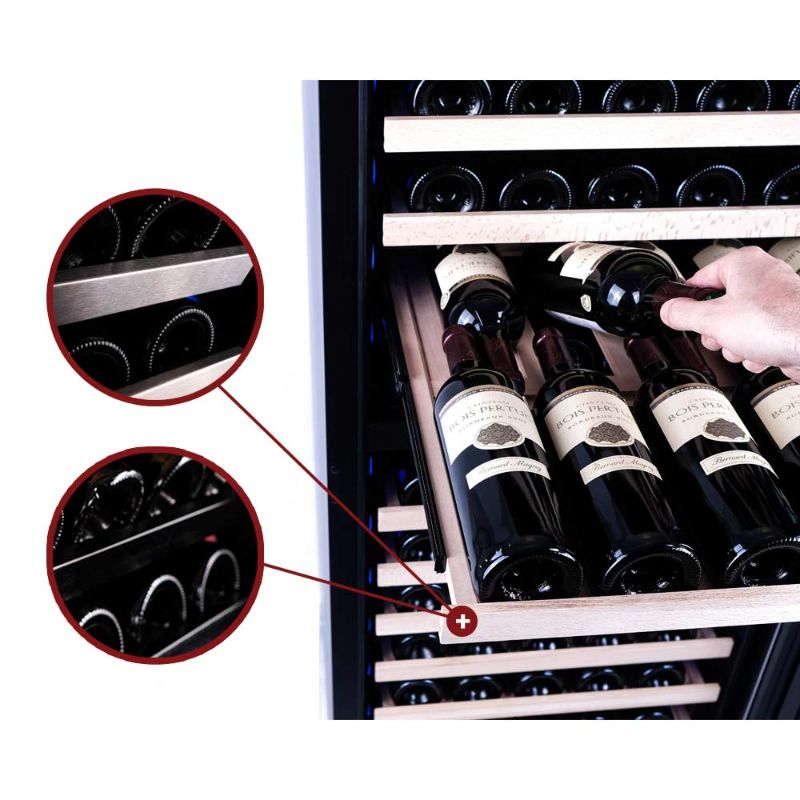 Pevino Majestic 159 bottles Wine Fridge - 1 zone - Black glass front