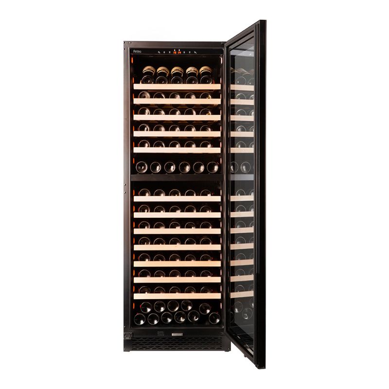 Pevino Majestic 150 bottles Wine Fridge - 2 zones - Black glass front