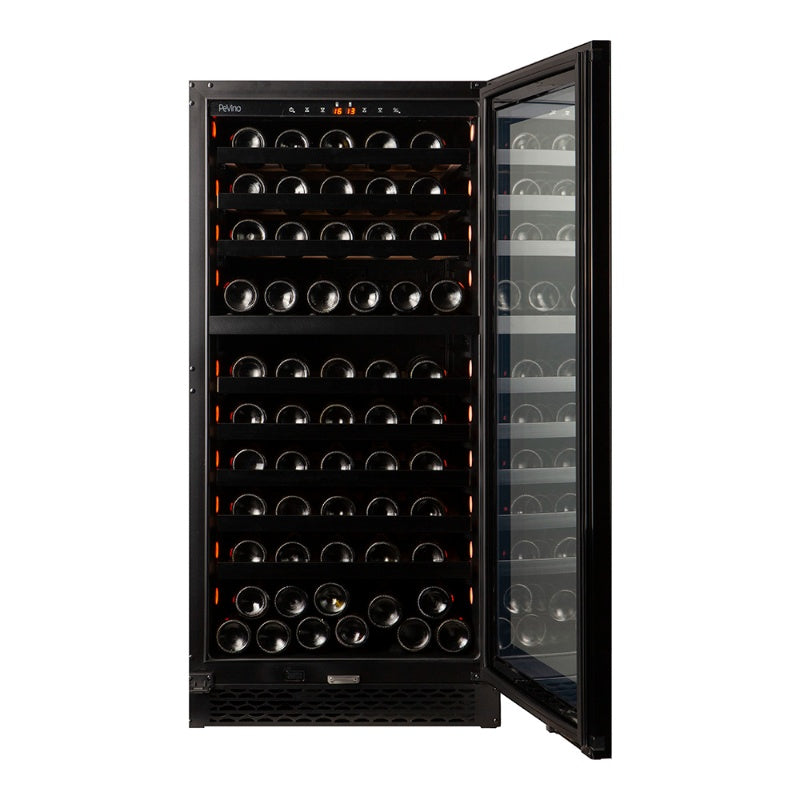 Pevino Majestic 104 bottles Wine Fridge - 2 zones - Black glass front