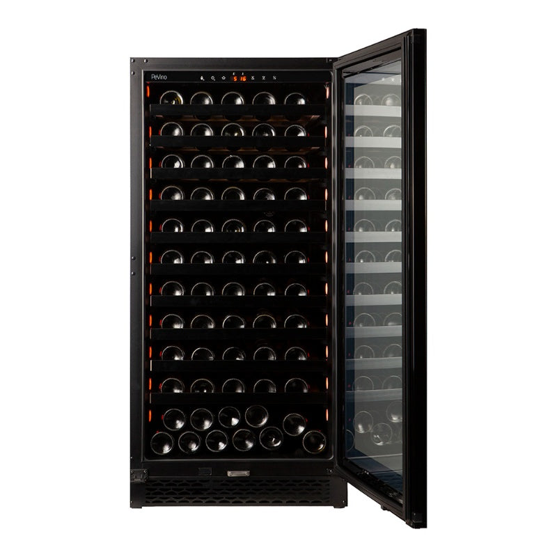 Pevino Majestic 113 bottles Wine Fridge - 1 zone - Black glass front