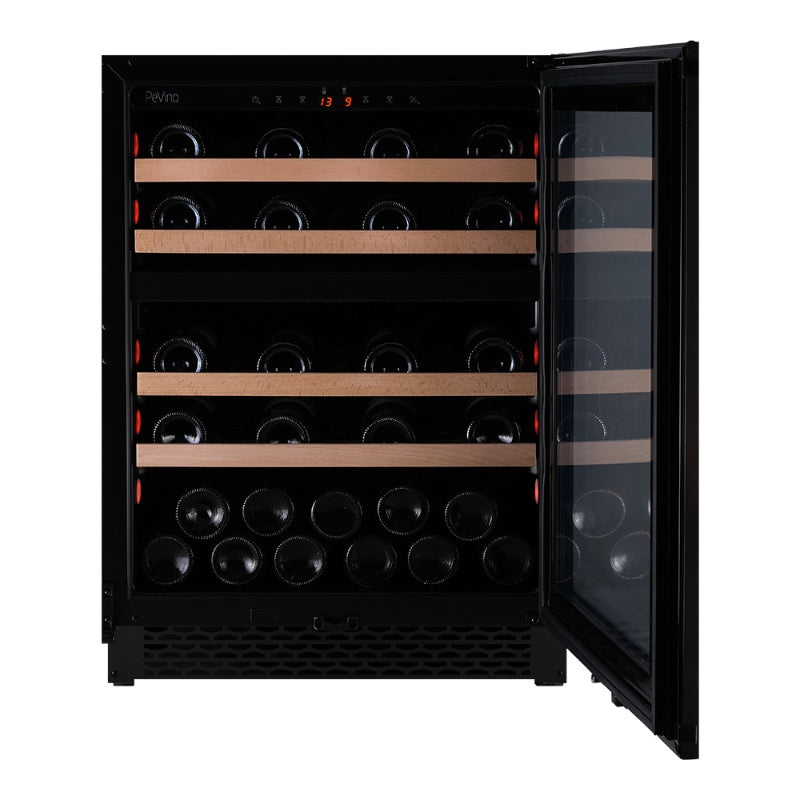 Pevino Majestic 39 bottles Wine Fridge - 2 zones - Black Steel