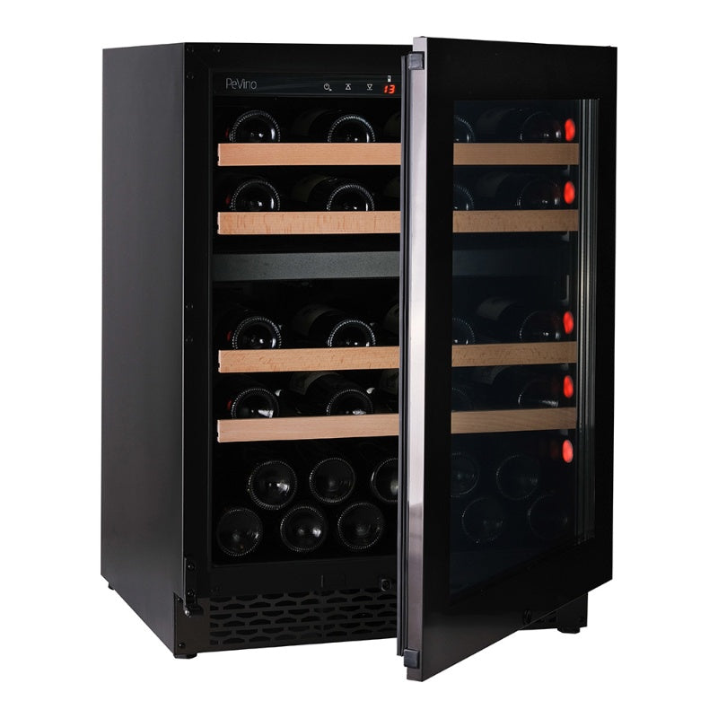 Pevino Majestic 39 bottles Wine Fridge - 2 zones - Black Steel