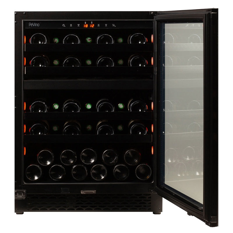 Pevino Majestic 39 bottles Wine Fridge - 2 zones - Black glass front