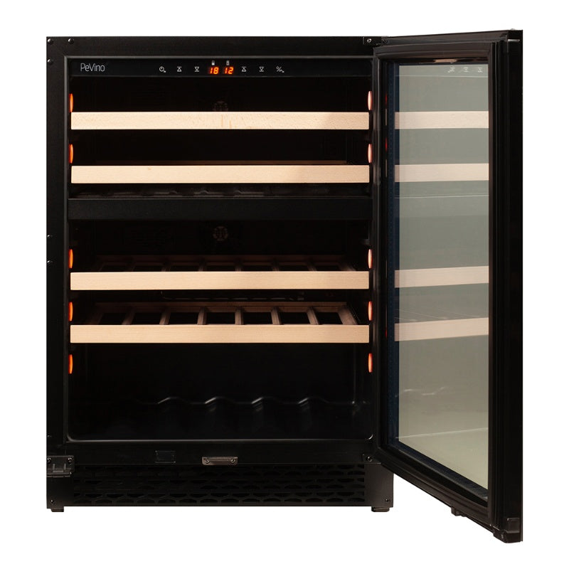 Pevino Majestic 39 bottles Wine Fridge - 2 zones - Black glass front