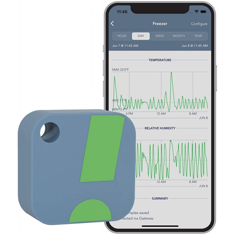 Sensorpush - HT1 Temperature and Humidity Smart Sensor Phone App View with Graph