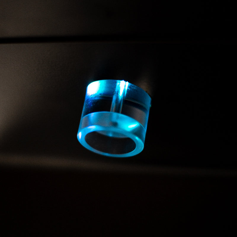 The Duravacu from the Duravin+ range by Winefit close up of nozzle with light blue lighting