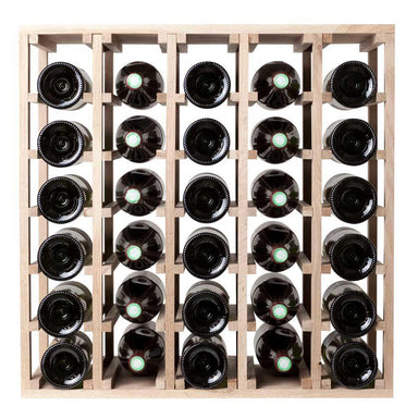 Caverack Modular Wine Rack System - ALDA - 30 Bottles in Oak Front Image Fully Stocked with 30 bottles