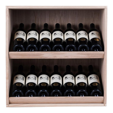 Caverack Modular Wine Rack System in Oak - 14 Bottles - ANDINO - fully stocked main image