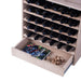 Caverack Modular Wine Rack System in Oak- 30 Bottles + Drawer - CLEO bottom drawer open