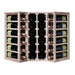 Caverack Modular Wine Rack System in Oak - 24 Bottles - CORNER front and stocked view