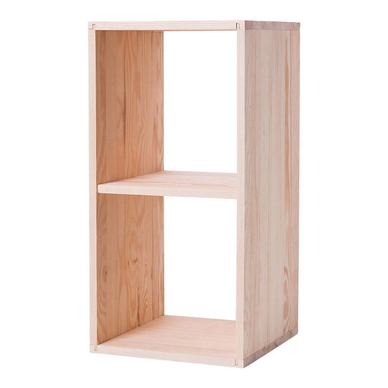 Caverack Modular Wine Rack System in Pine - FICO front view standing upright on angle