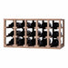 Caverack Modular Wine Rack System - 15 Bottles - HALF ALDA WIDE in oak fully stocked with 15 wine bottles side view