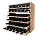 Caverack Modular Wine Rack System in Oak- Six Sliding Shelves - 36 Bottles - LEO fully stocked with shelves extended