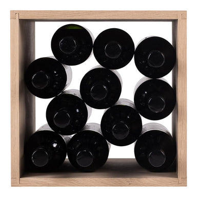 Caverack Modular Wine Rack System in Oak - QUARTER FICO stocked front view
