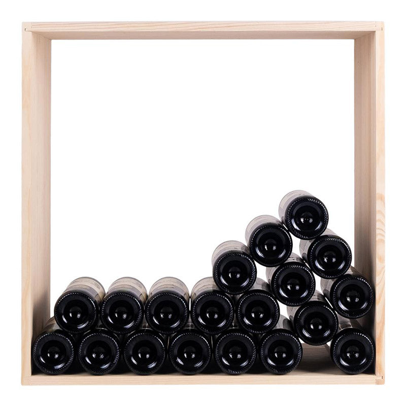 Caverack Modular Wine Rack System in Pine - ENZO square wine bottle holder, fully customizable 