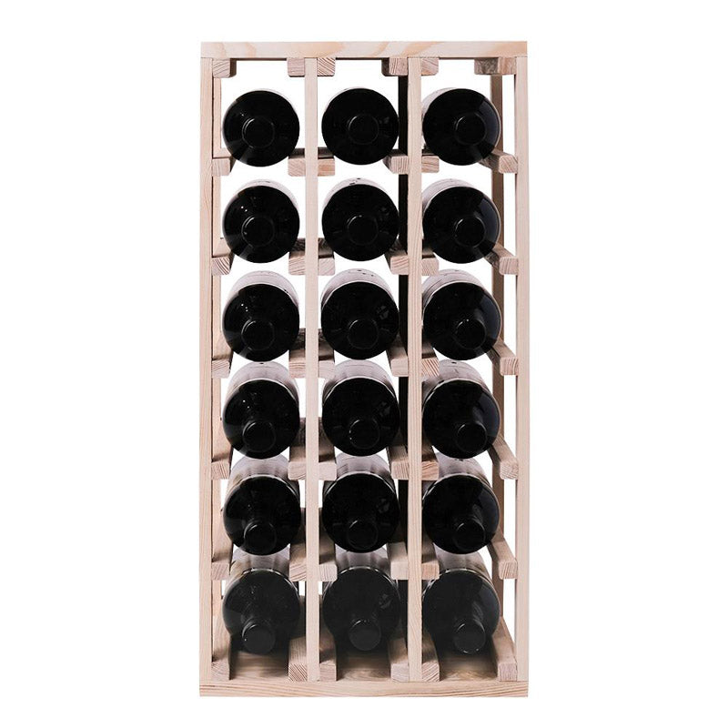 Caverack Modular Wine Rack System in Pine - 15 Bottles - HALF ALDA front fully stocked